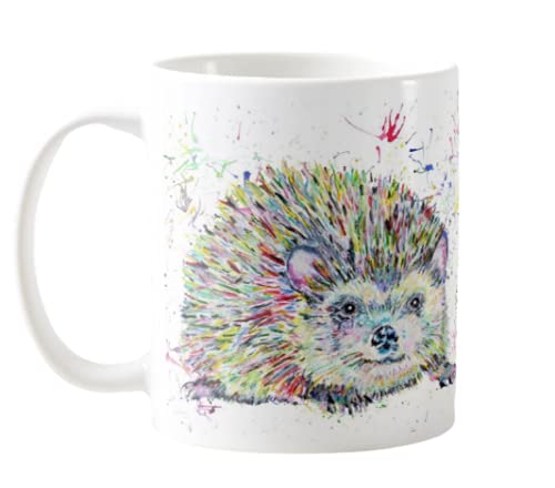 Vixar Igel Aquarell Regenbogen Kunst Wildlife Farbige Tasse Tasse Geschenk Geburtstag Arbeit Büro Weihnachten Tee Kaffee (Weiß) von Vixar