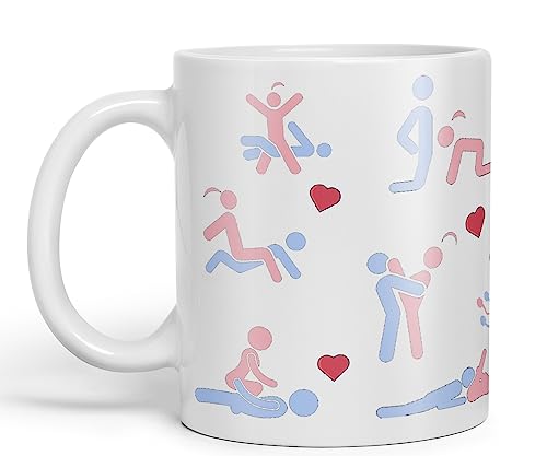 Vixar Sexual Positions Kamasutra Kama Sutra Keramik Farbige Tasse Tasse Geschenk Tee Kaffee Weihnachten Büro Zuhause sarkastischer Witz (weiß) von Vixar