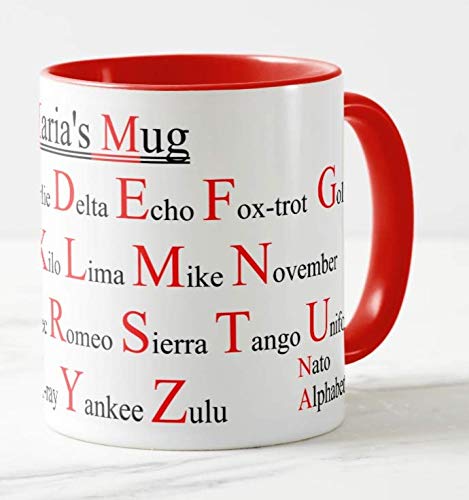 Vixar Tasse, personalisierbar, mit rotem Griff und Innenseite Vixar Tasse, personalisierbar, mit rotem Griff und Innenseite von Vixar