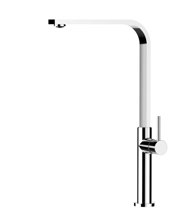 Minimalistischer Wasserhahn Küchenarmatur, TECNO, mit 360° schwenkbarem flachem Auslauf, Verchromt von Vizio