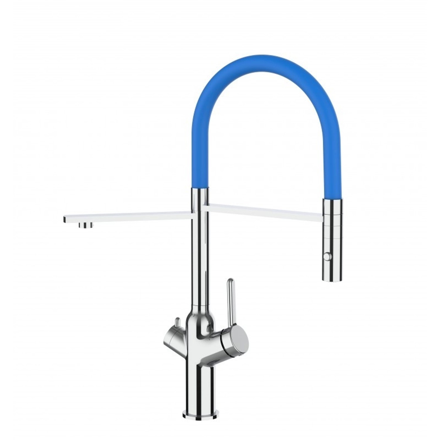VIZIO 3 Wege Wasserhahn Küchenarmatur BOD mit 360° Schwenkbarem Auslauf Abnehmbare 2 Strahl Handbrause Verchromt Blau VIZIO 3 Wege Wasserhahn Küchenarmatur BOD mit 360° Schwenkbarem Auslauf Abnehmbare 2 Strahl Handbrause Verchromt Blau von Vizio