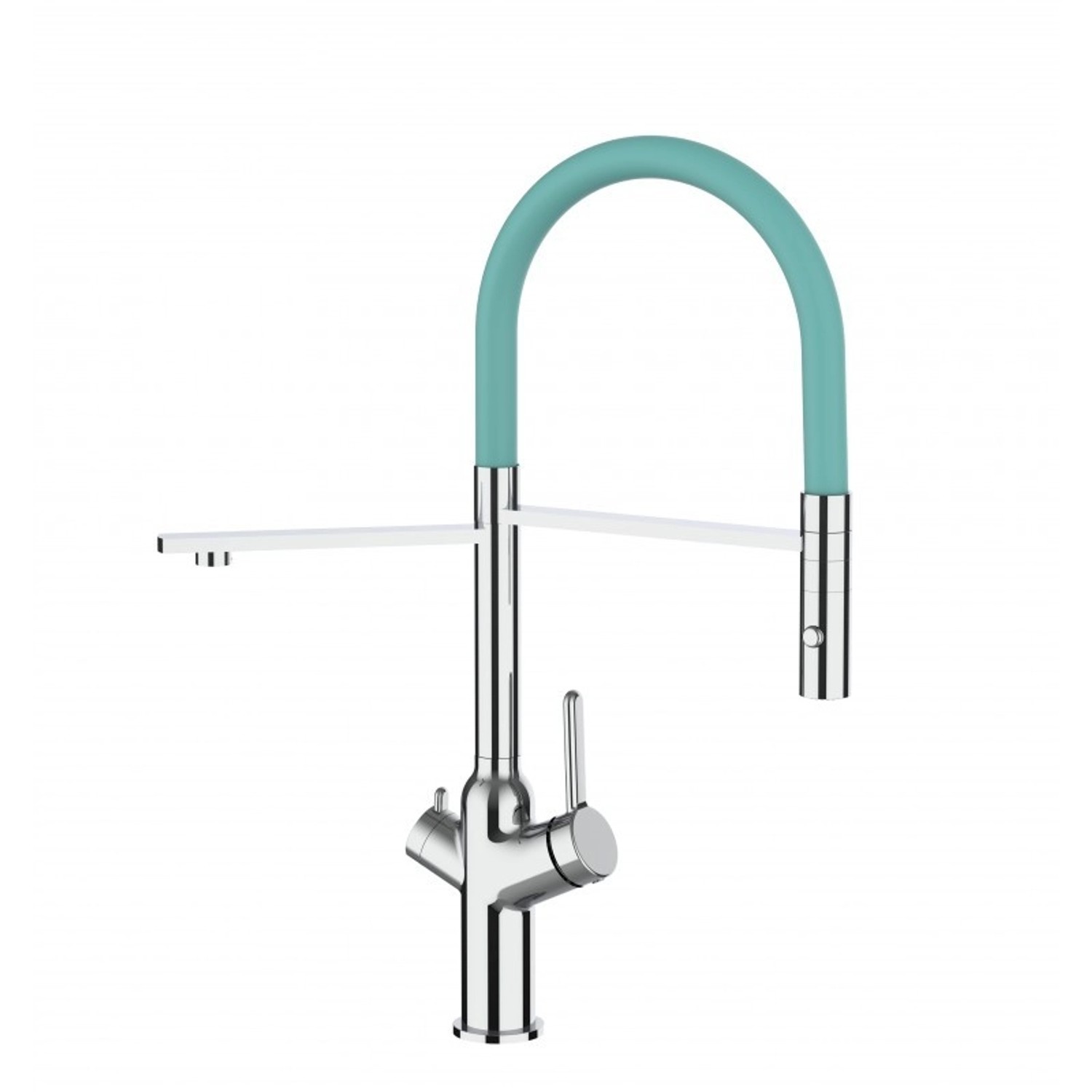 VIZIO 3 Wege Wasserhahn Küchenarmatur BOD mit 360° Schwenkbarem Auslauf Abnehmbare 2 Strahl Handbrause Verchromt Türkis VIZIO 3 Wege Wasserhahn Küchenarmatur BOD mit 360° Schwenkbarem Auslauf Abnehmbare 2 Strahl Handbrause Verchromt Türkis von Vizio