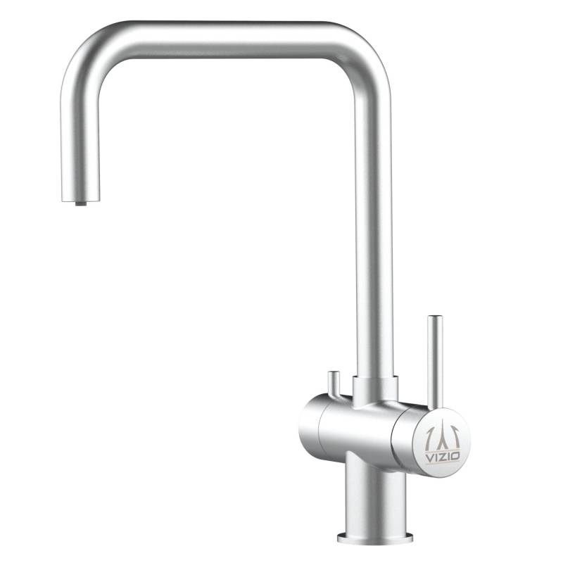 VIZIO 3 Wege Wasserhahn Küchenarmatur Edelstahl Massiv mit 360° Schwenkbarem N Auslauf Gebürstet von Vizio