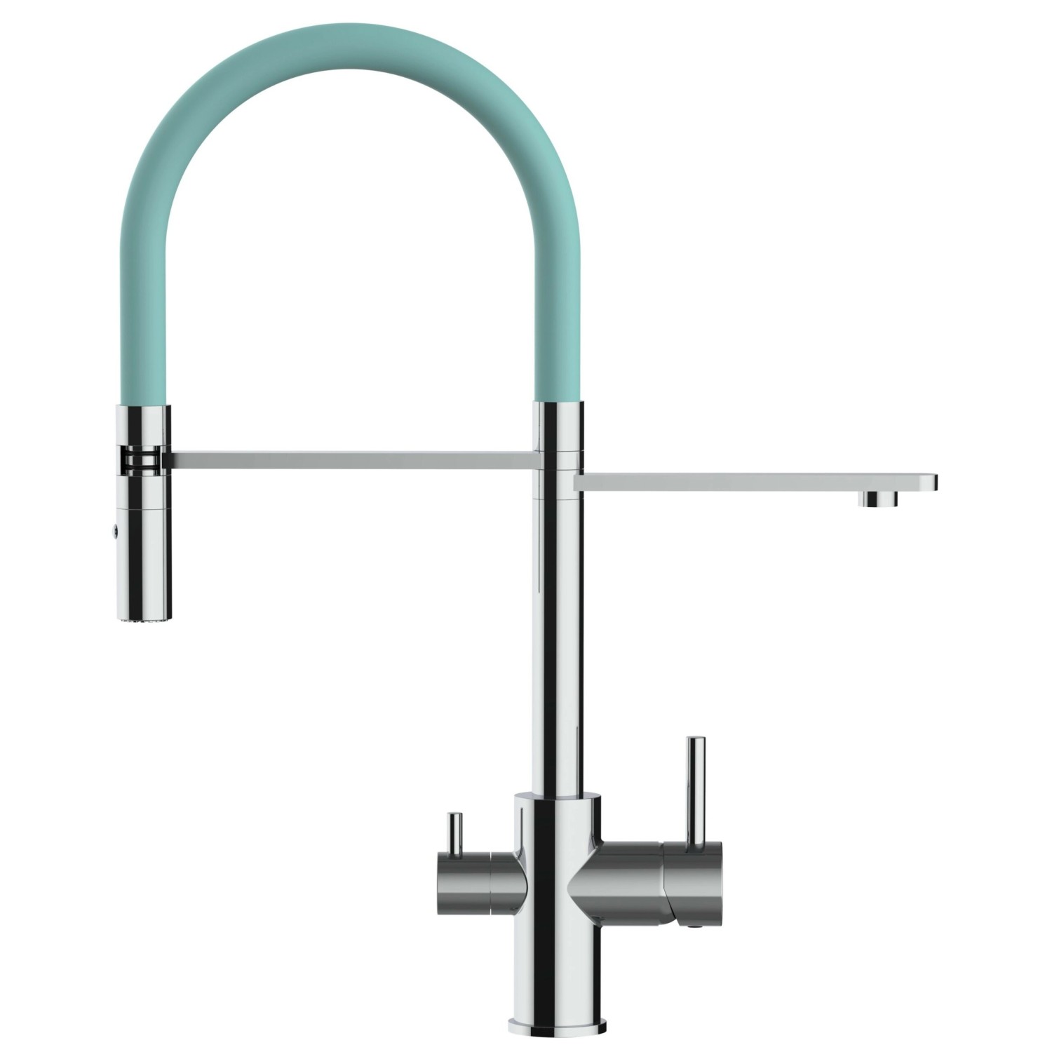 VIZIO 3 Wege Wasserhahn Küchenarmatur FL mit 360° Schwenkbarem Auslauf Abnehmbare 2 Strahl Handbrause Verchromt Türkis VIZIO 3 Wege Wasserhahn Küchenarmatur FL mit 360° Schwenkbarem Auslauf Abnehmbare 2 Strahl Handbrause Verchromt Türkis von Vizio
