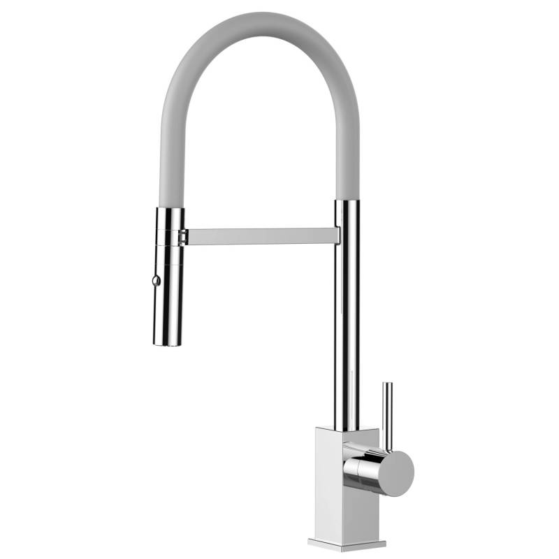 VIZIO Wasserhahn Küchenarmatur QU mit 360° Schwenkbarem Auslauf Abnehmbare 2 Strahl Handbrause Verchromt   Weiß von Vizio