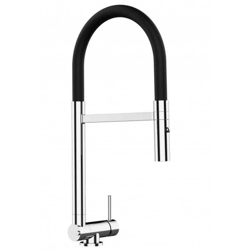 VIZIO Wasserhahn Vorfenster Küchenarmatur Umklappbar 45 CM mit 360° Schwenkbarem Auslauf Abnehmbare 2 Strahl Handbrause Verchromt   Schwarz von Vizio