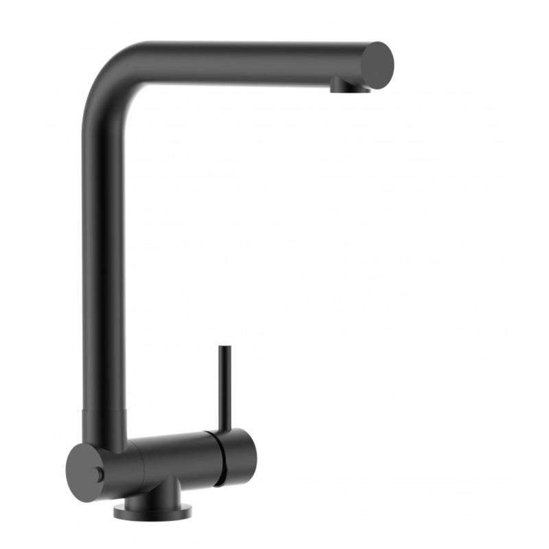 VIZIO Wasserhahn Vorfenster Küchenarmatur Umklappbar 45 CM mit 360° Schwenkbarem L Auslauf Schwarz Matt von Vizio