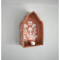 Keramik Terra Cotta Wand Altar Weiße Blume Handmade Dekor von VizionsByVee