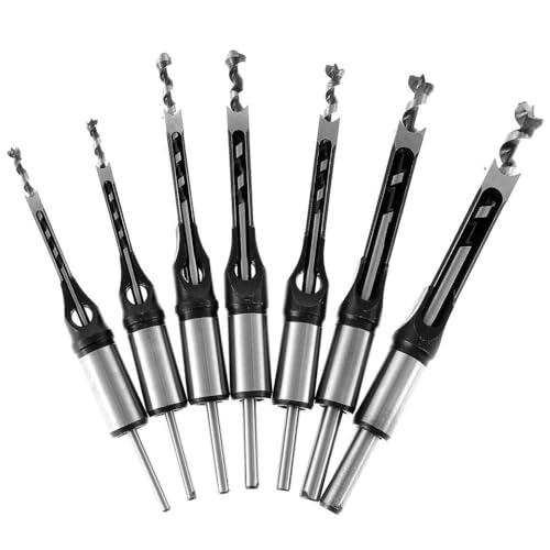 Bohrmaschine Presseladise -Bit -Adapter -Halterung für Bench Bohrer Square Loch Holzbearbeitungsmeißel -Zubehör kompatibel mit Standardbohrbits(7pcs) von VjSLwPL