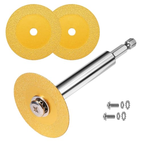 Vjsujehgy 1/4-Sechskantschaft mit 2 Diamant-Schneidklingen für PVC-, Mini-Brillen-Schneidscheibe zum Schneiden Von Glas, B von Vjsujehgy
