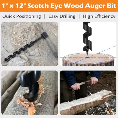 Vjsujehgy 1 Handbohrerschlüssel, 1 X 12 Manueller Holzbohrer mit Öse für Camping und Survival und Als Rucksackwerkzeug von Vjsujehgy