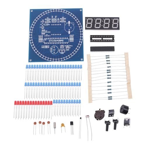 Vjsujehgy 1 PCS DIY Rotierende Elektronische Uhr Kit Elektronische Schaltung Basic Experimental Kit Blau von Vjsujehgy
