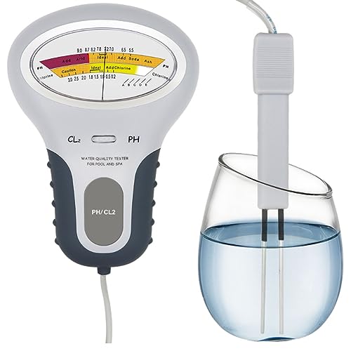 Vjsujehgy 1 Stk. ABS 2 in 1 PH-Tester Chlor-Wasserqualitätstestgerät CL2-Messgerät für Pool Aquarium von Vjsujehgy