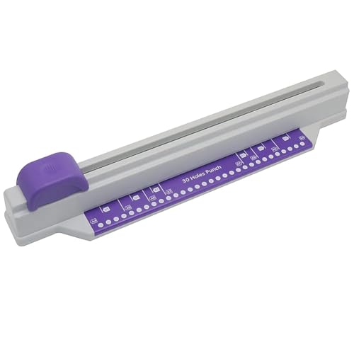 Vjsujehgy 1 Stück 30 Löcher Locher Schiebeleichtlocher & Lila Kunststoff A4 B5 A5 A7 B7 A6 B6 Kapazität 5 Blätter Lochpapier Locher von Vjsujehgy