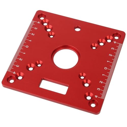 Vjsujehgy 1 Stück Oberfräse-Tisch-Einsatzplatte, Mini-Quadrat-Holzbearbeitungsbank, Fräser-Flip-Platte, Multifunktionaler Trimm-Graviertisch, Rote Aluminiumlegierung von Vjsujehgy