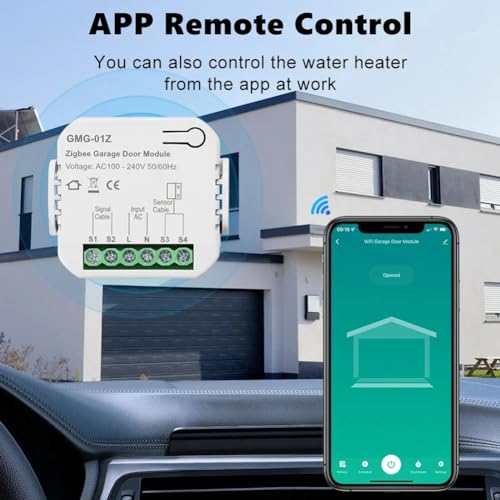 Vjsujehgy 1 Stück Tuya Zigbee Smart Garagentorsteuerung Weißes ABS App-Stimmenzeitsteuerung für Zuhause von Vjsujehgy