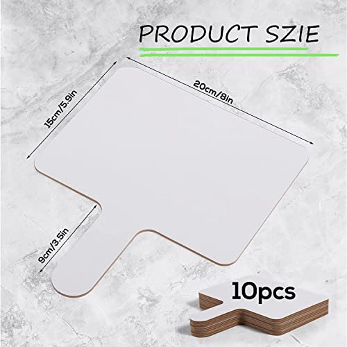 Vjsujehgy 10 StüCk 24,6 X 20,3 Cm Trocken Abwischbares Antwortpaddel, Haltegriff Aus, WeißE Tafel, Doppelseitig, Trocken Abwischbare Antworttafel von Vjsujehgy