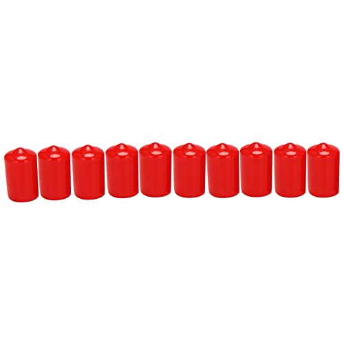 Vjsujehgy 10 StüCke Gummi End Kappen 16 Mm ID PVC Rund Rohr Bolzen Kappe Abdeckung Schraube Gewinde Schutz Rot von Vjsujehgy