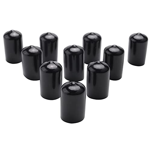 Vjsujehgy 10 StüCke Gummi End Kappen 16 Mm ID PVC Rund Rohr Bolzen Kappe Abdeckung Schraube Gewinde Schutz Schwarz von Vjsujehgy