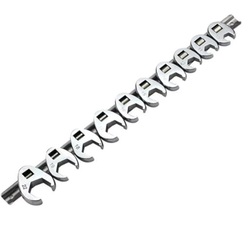 Vjsujehgy 10 Stück 3/8-Antrieb Crowfoot-Schlüssel 10 Bis 22 mm Metrisch SAE Imperial Verchromter Fuß-Maulschlüssel Vjsujehgy 10 Stück 3/8-Antrieb Crowfoot-Schlüssel 10 Bis 22 mm Metrisch SAE Imperial Verchromter Fuß-Maulschlüssel von Vjsujehgy