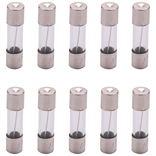 Vjsujehgy 10 Stuecke 250V 10Amp Langsamer Zeitverzoegerung Glas Sicherungen Rohre 5mm x 20mm von Vjsujehgy