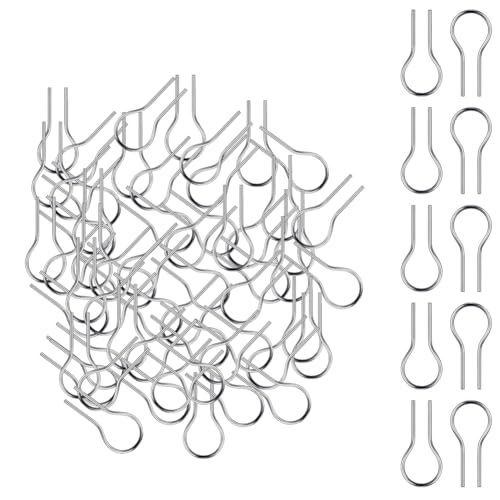 Vjsujehgy 100 Stück Hochtemperatur-Nichromdraht-Springringe in R-Form zum Aufhängen Von Brennkanülen mit Haken Aus Nichromdraht für Hobbyisten, Einfach zu Verwenden und mit Hochwertiger Verarbeitung von Vjsujehgy
