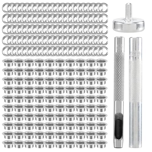 Vjsujehgy 100-Teiliges Metall öSen Set 6mm ÖSen Ring Kit mit Loch Stange für DIY ZubehöR Reparatur Von Leder Kleidung von Vjsujehgy