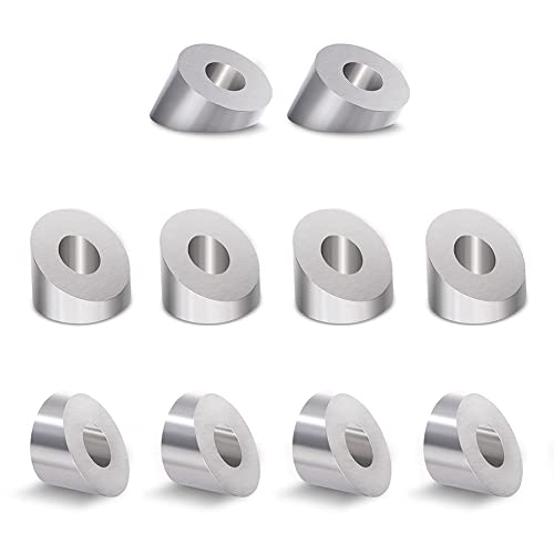 Vjsujehgy 10Er-Pack AbgeschräGte 30-Grad-Unterlegscheibe Aus Edelstahl, 1/4 /6,6 Mm 30-Grad-Unterlegscheibe für KabelgeläNder-Kit von Vjsujehgy