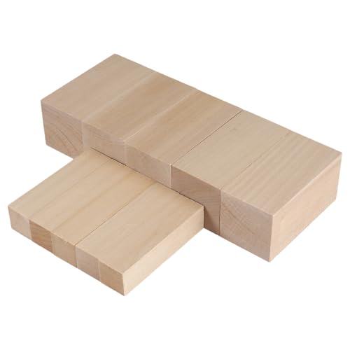 Vjsujehgy 10Pack Lindenholz SchnitzblöCke Satz Whittling Rohlinge AnfäNger Unfertige Whittling BlöCke Schnitzblock Satz (5L + 5S) von Vjsujehgy