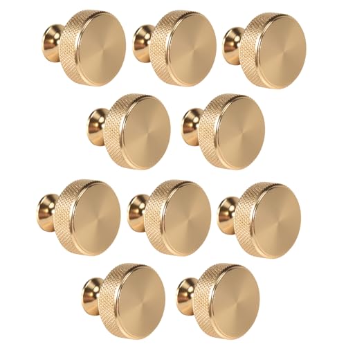 Vjsujehgy 10er-Pack 1,2 Gerändelte Küchenschrankknöpfe, Goldene Schubladenknöpfe, Runde Kommodenknöpfe Vjsujehgy 10er-Pack 1,2 Gerändelte Küchenschrankknöpfe, Goldene Schubladenknöpfe, Runde Kommodenknöpfe von Vjsujehgy