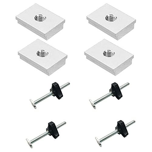 Vjsujehgy 12 StüCk T-Schlitz T-Schienen Klemmen DIY Holzbearbeitung Werkzeug, mit T Schraube und M8 Kunststoff, M8 T-Schienen Gleit Mutter T Schlitz Mutter von Vjsujehgy