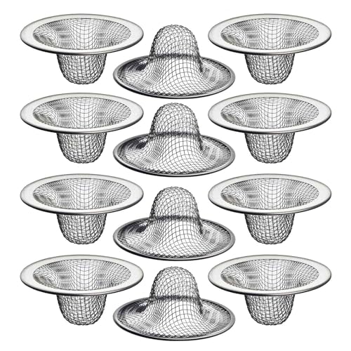 Vjsujehgy 12 Stück 2,125 Oben / 1 Korb-Mesh-Spüle Abflusssieb-Set, Haarfänger für Badezimmer Spüle, Abfluss, Schmutzwäsche, Wohnmobil, Feine Verarbeitung von Vjsujehgy