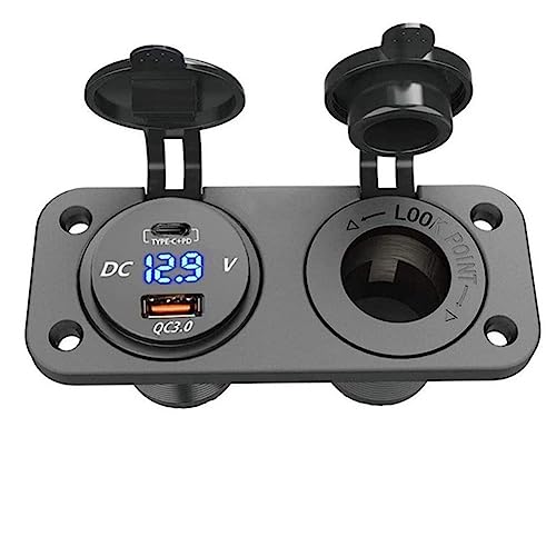 Vjsujehgy 12-V-USB-Typ-C- und QC3.0-Auto-USB-Anschluss, Steckdose, Ladebuchse, Ladeanschluss, Hohe Qualität für Auto, Marine, Boot, USB-Auto-Steckdose von Vjsujehgy