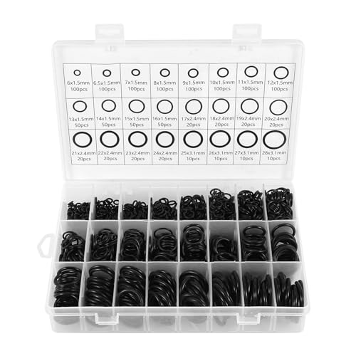 Vjsujehgy 1200 Teiliges o Ring Kit, 24 GrößEn Nitril Kautschuk Kit für Klempner Arbeiten, BestäNdig Gegen ÖL, und Hoch Druck von Vjsujehgy