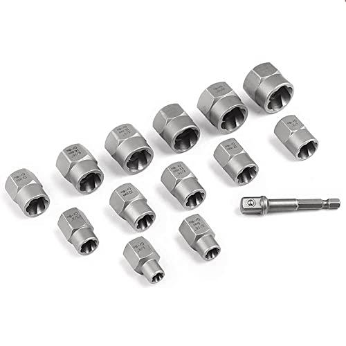 Vjsujehgy 14-Teiliges Schlagschrauben- und Muttern-Entferner-Set Abisolierter Radmuttern-Entferner Sechskant-Adapter mit Sechskant-Adapter-Steckschlüssel-Set Vjsujehgy 14-Teiliges Schlagschrauben- und Muttern-Entferner-Set Abisolierter Radmuttern-Entferner Sechskant-Adapter mit Sechskant-Adapter-Steckschlüssel-Set von Vjsujehgy