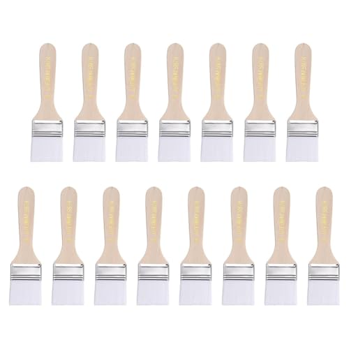 Vjsujehgy 15 Stück Malerpinsel, Malerpinsel, Nylon, Flacher Wandpinsel, Weiche Borsten mit Holzgriff zum Malen, DIY, 1,5 von Vjsujehgy