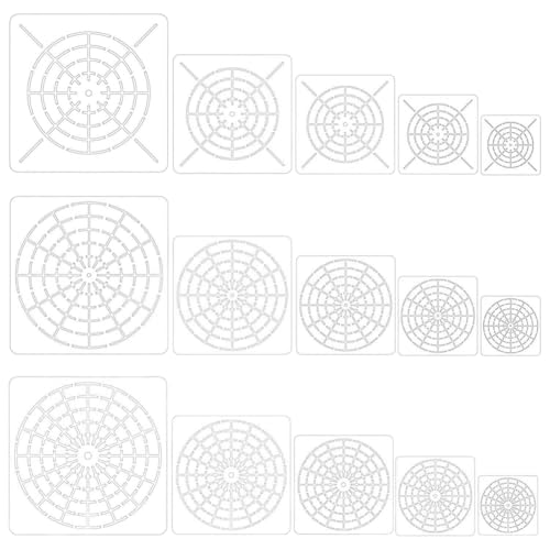 Vjsujehgy 15-Teiliges Mandala-Malwerkzeug-Schablonen-Set, Wiederverwendbare Mandala-Schablonenvorlage für DIY-Malerei auf, und Leinwand von Vjsujehgy