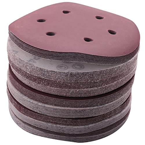 Vjsujehgy 150 Mm Schleifen Scheibe, 6 Klett Schleifen Pads, 100 StüCke Schleifen Papier Satz Verschiedene KöRnungen für Exzenter Schleifer von Vjsujehgy