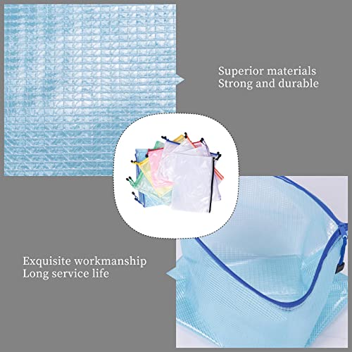 Vjsujehgy 16-Teilige Mesh-ReißVerschlusstasche-Dokumententasche, Wasserdichte Ordner mit ReißVerschluss, A4-Format, für SchulbüRobedarf, Reisetaschen von Vjsujehgy