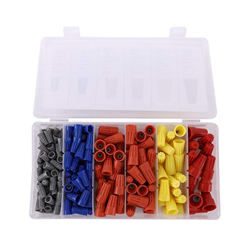 Vjsujehgy 180 Stücke Elektrisches Kabel Steckverbinder Schraubklemmen, Einfache Drehung Verbinder Kit mit Eingefügt Muttern Kappe Verbindungen Sortiment Set von Vjsujehgy
