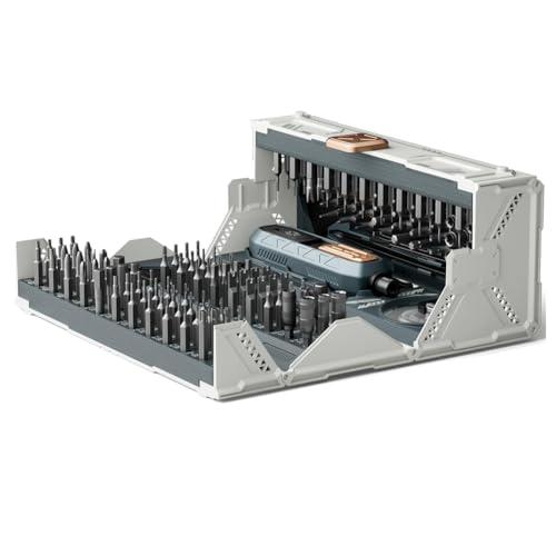 Vjsujehgy 180-in-1-Präzisionsschraubendreher-Set (Manuell), Professionelles Computer-Schraubendreher-Set, Werkzeug-Reparaturbox mit Bohrern von Vjsujehgy