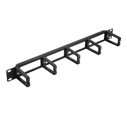 Vjsujehgy 19 1U Rack SchräNke Kabel Management Netzwerk Organisator Hohle Metall Basis FüNf Ringe Abnehmbarer Draht Manager Rahmen von Vjsujehgy