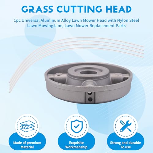 Vjsujehgy 1pc Universal Aluminiumlegierung Rasenmäher Kopfmäher Kopf mit Nylon Stahl Rasenmähungslinie Rasenmäherersatzteile von Vjsujehgy