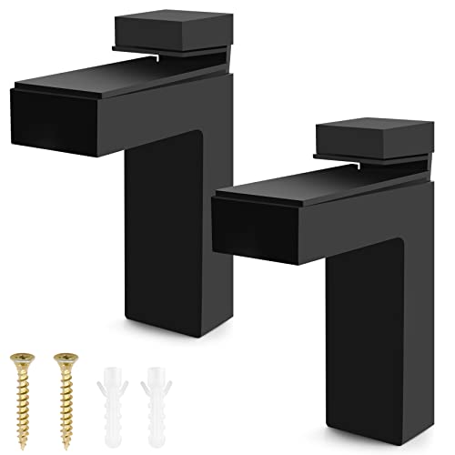 Vjsujehgy 2 StüCke Verstellbare/Glas Regal Halterung Wand Halterung Hoch Leistungs Schwimm Halterungen für 3-28 Mm Dicke Regale, Schwarz von Vjsujehgy
