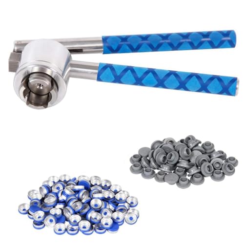 Vjsujehgy 20-Mm-Flip-Crimpzange für Fläschchen, Flip-Kappen-Bördelzange, 100 Stück Klappkappen und 100 Stück Gummistopfen Sind im Lieferumfang Enthalten Vjsujehgy 20-Mm-Flip-Crimpzange für Fläschchen, Flip-Kappen-Bördelzange, 100 Stück Klappkappen und 100 Stück Gummistopfen Sind im Lieferumfang Enthalten von Vjsujehgy