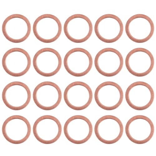 Vjsujehgy 20 Stk 10mm x 14mm x 1 mm Kupfer Unterlegscheibe Dichtung Distanz Siegel von Vjsujehgy