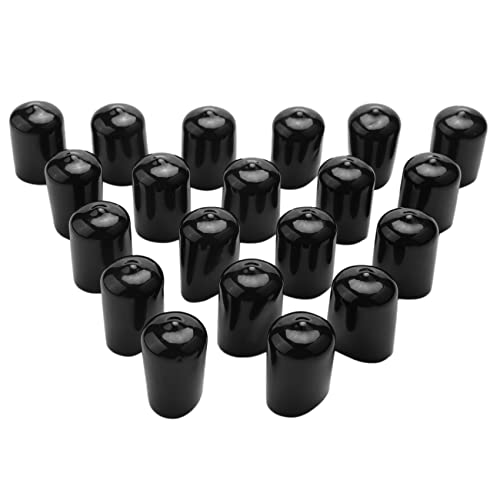 Vjsujehgy 20 StüCke Gummi End Kappen 19 Mm ID PVC Rund Rohr Bolzen Kappe Abdeckung Schraube Gewinde Schutz Schwarz von Vjsujehgy