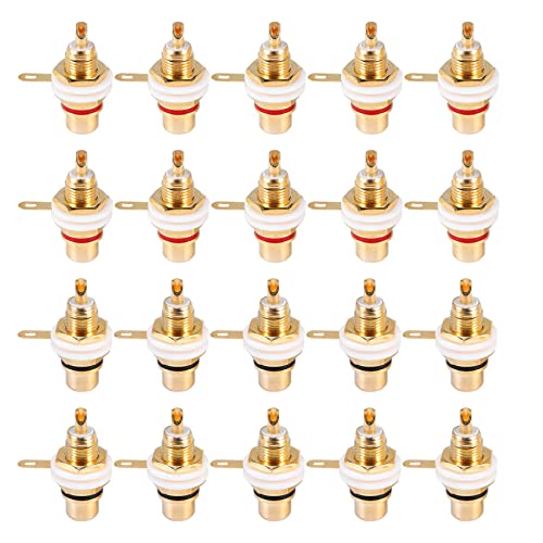 Vjsujehgy 20-Teiliger Vergoldeter Cinch Anschluss Buchsen Stecker Buchsen Steckdose Chassis Panel Anschluss für VerstäRker Lautsprecher Vjsujehgy 20-Teiliger Vergoldeter Cinch Anschluss Buchsen Stecker Buchsen Steckdose Chassis Panel Anschluss für VerstäRker Lautsprecher von Vjsujehgy