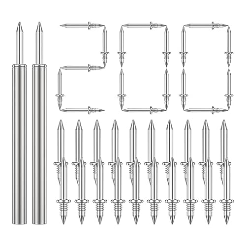 Vjsujehgy 200 Stück Doppelkopf-Sockelleistengewinde, Nahtloser Nagel, Hardware-Nägel, Sockelleistengewindeschrauben-Set mit 2 Stangen, mit Nagel von Vjsujehgy