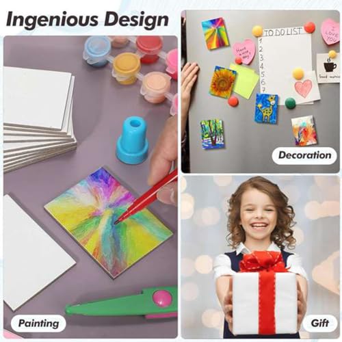 Vjsujehgy 25 Stück Magnetische Malleinwand, Magnetische Mini-Leinwandtafeln, Leere Leinwände zum Malen, Kunst, Geschenk, DIY-Dekoration von Vjsujehgy